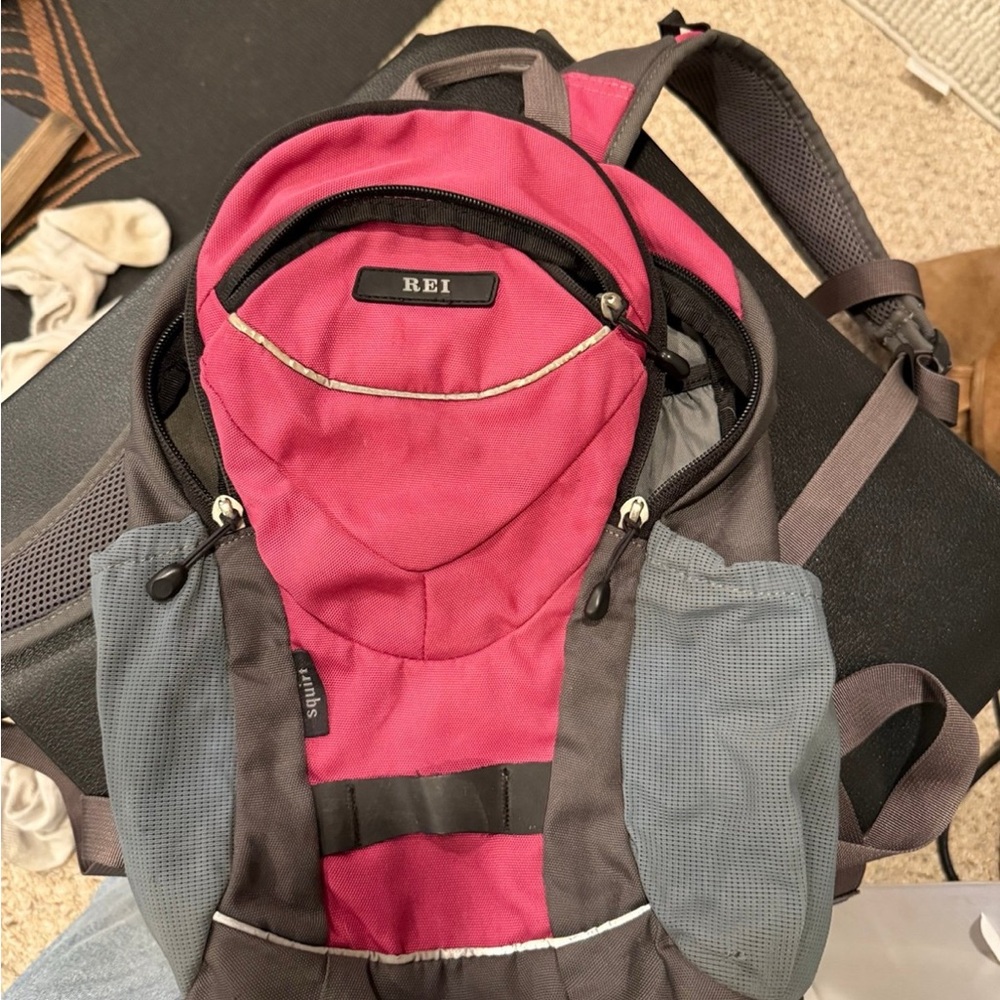 REI daypack in pink